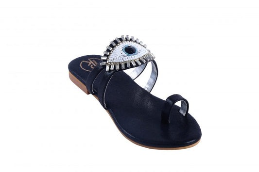 BLACK EVIL EYE FLATS