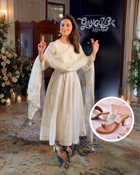 Sheesha Cream Kolhapuri Block Heels