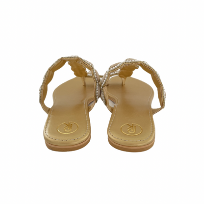 Gold Cowrie Kolhapuri Flats