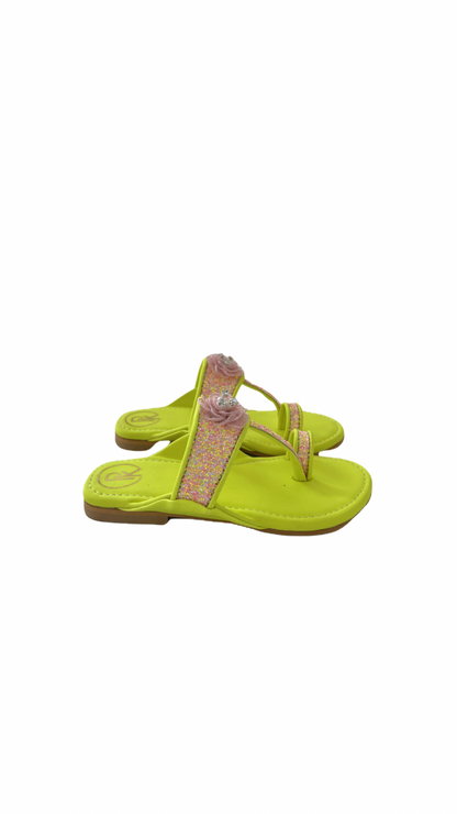 Neon Shimmer Kolhapuri