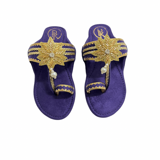 Suede Lotus Kolhapuri