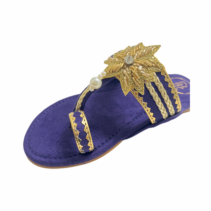 Suede Lotus Kolhapuri