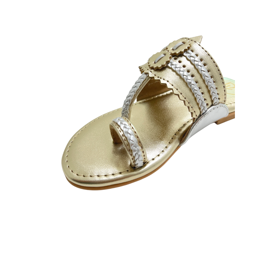 Dull Gold Two Tone Kolhapuri