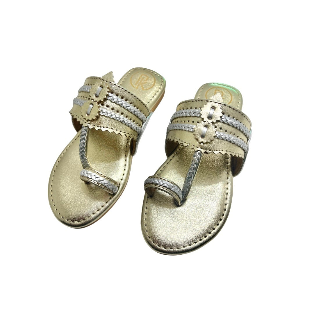 Dull Gold Two Tone Kolhapuri