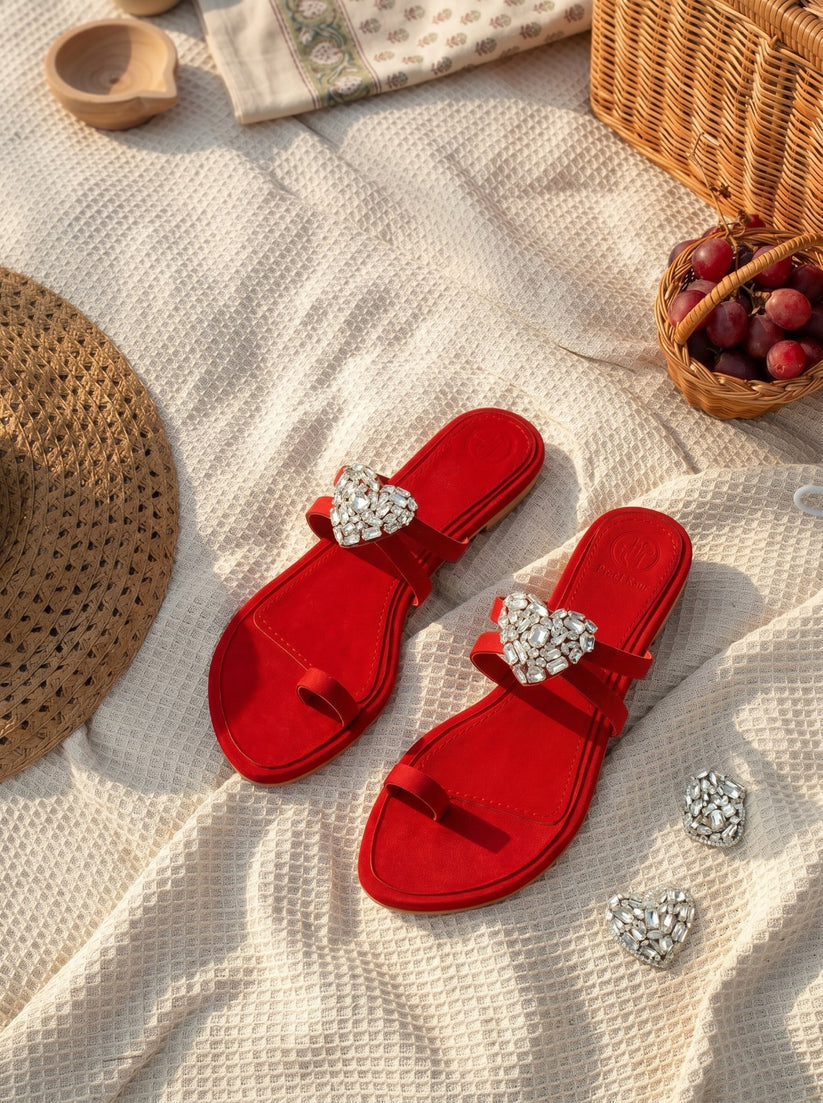 Heart Flats handcrafted sandal gift