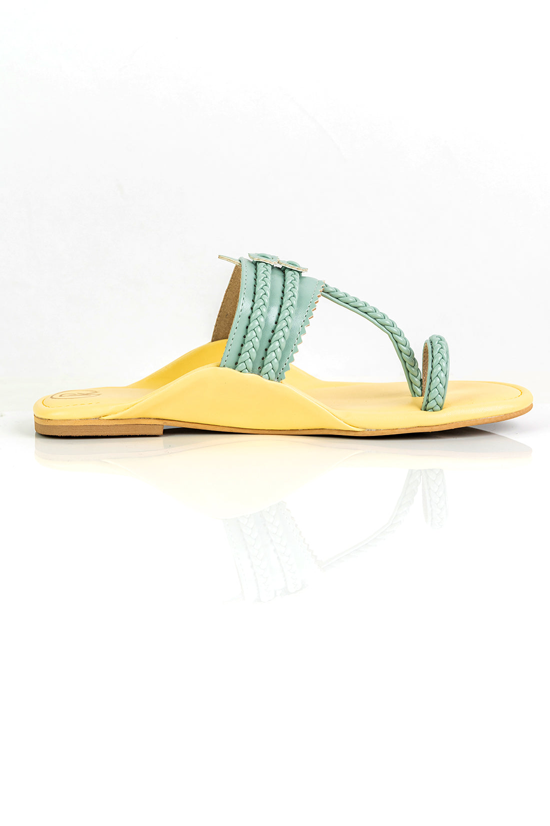Yellow color block kolhapuri