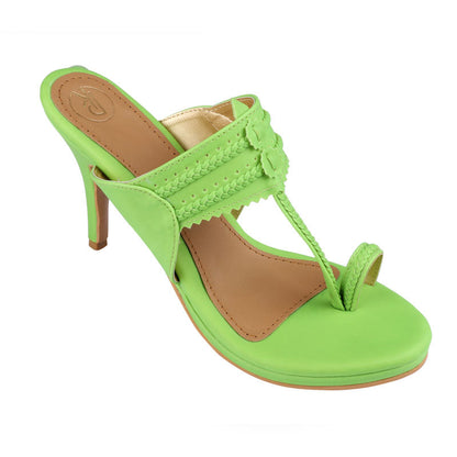 Neon Kolhapuri Heels