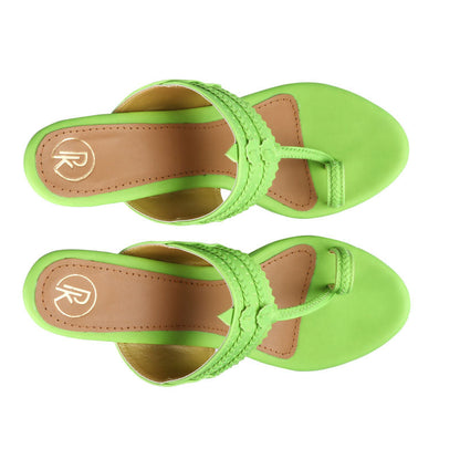 Neon Kolhapuri Heels