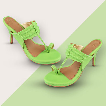 Neon Kolhapuri Heels